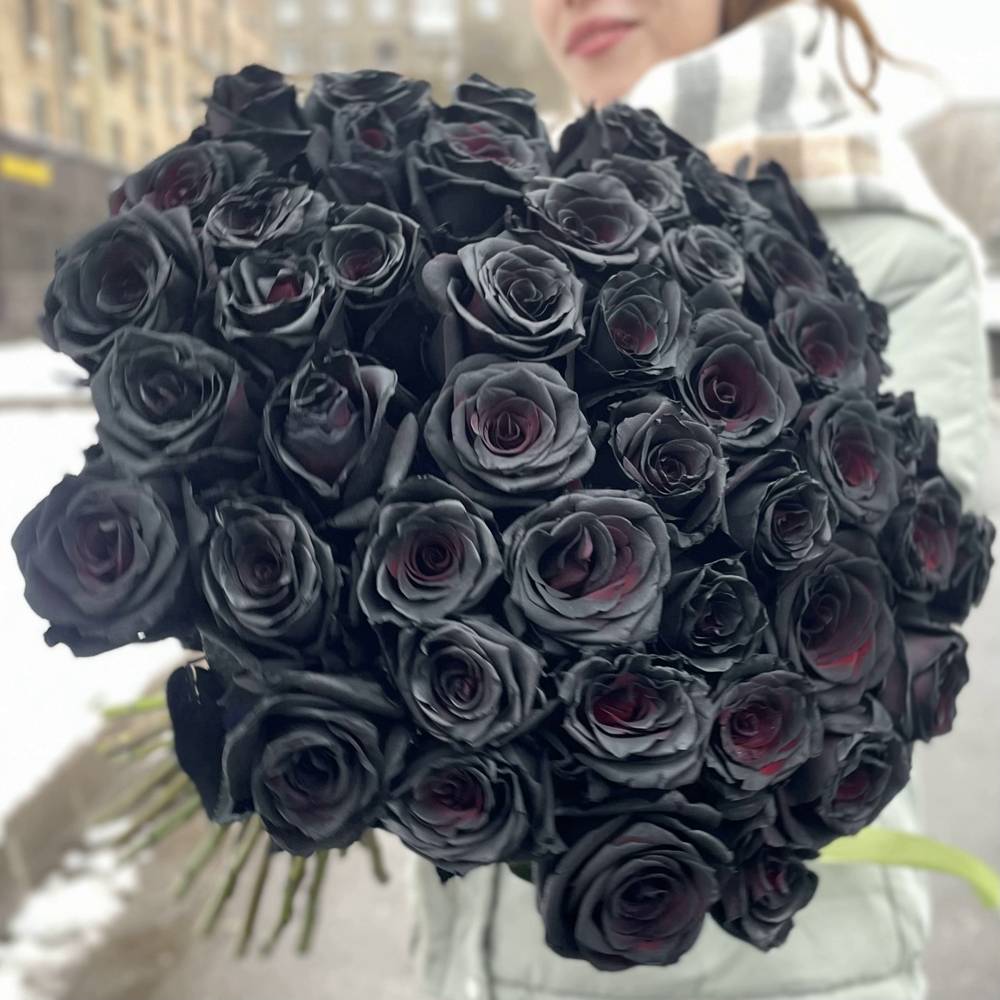 Букет из 45 черных роз Эквадор