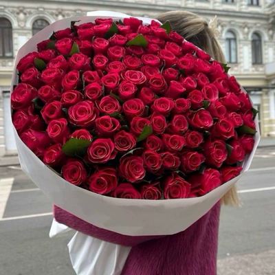 Акция! Букет из 101 красной розы Премиум