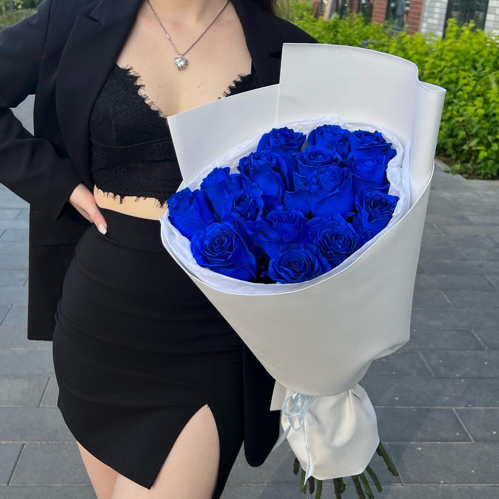 15 синих роз Эквадор